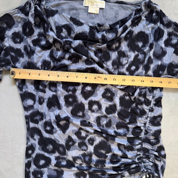 Michael Kors Animal Print Ruched Side Top Women’s Size PL - Picture 5 of 5